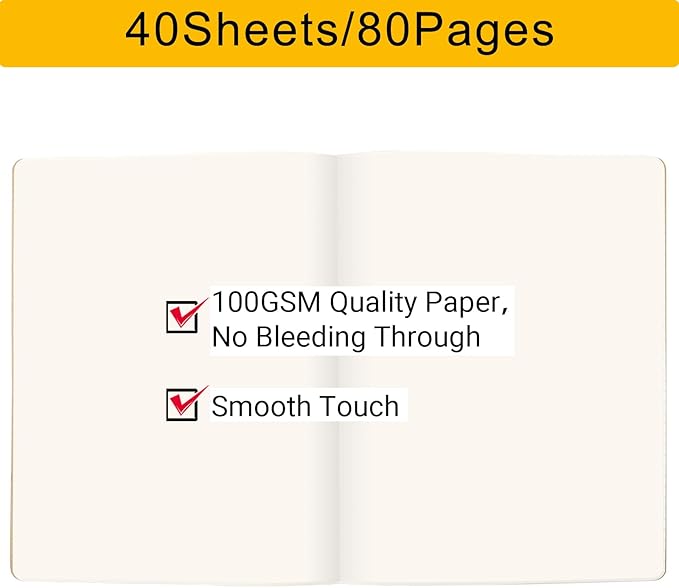 EUSOAR Blank Journal Notebook, 3 Packs Large A4 8.5" x 11" 40 Sheets/ 80 Pages, 100gsm Thick Paper Kraft Sketchbook Composition Diary Subject Notebooks Planner Journal for Students Office