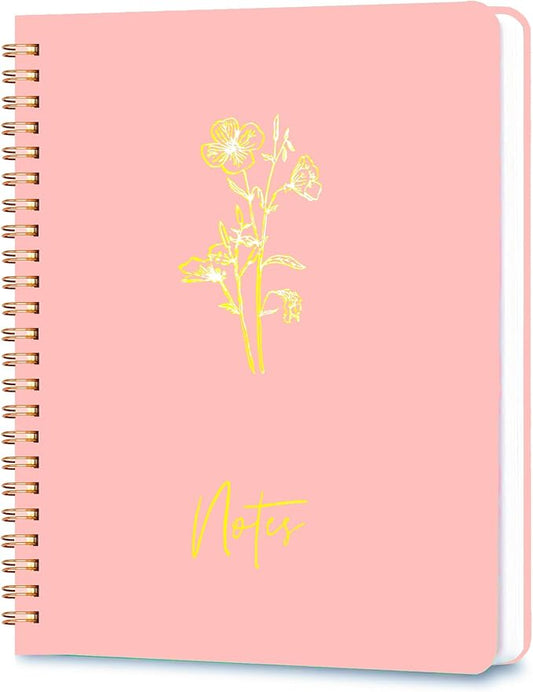 Spiral Journal Notebook for Women, A5 Aesthetic Notebook, 8"X6" college-ruled writing journal, cute notebook suitable for work notebooks, school notebooks and bible journal(pink)