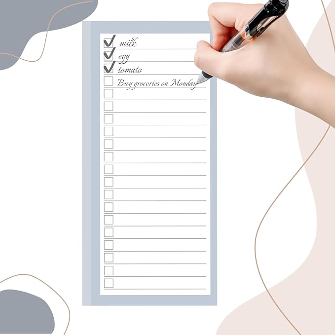 6 Pack Magnetic Notepads for Refrigerator, Grocery List Magnet Pad for Fridge, 50 Sheets per Note Pads To-Do List, Shopping List(300Sheets)