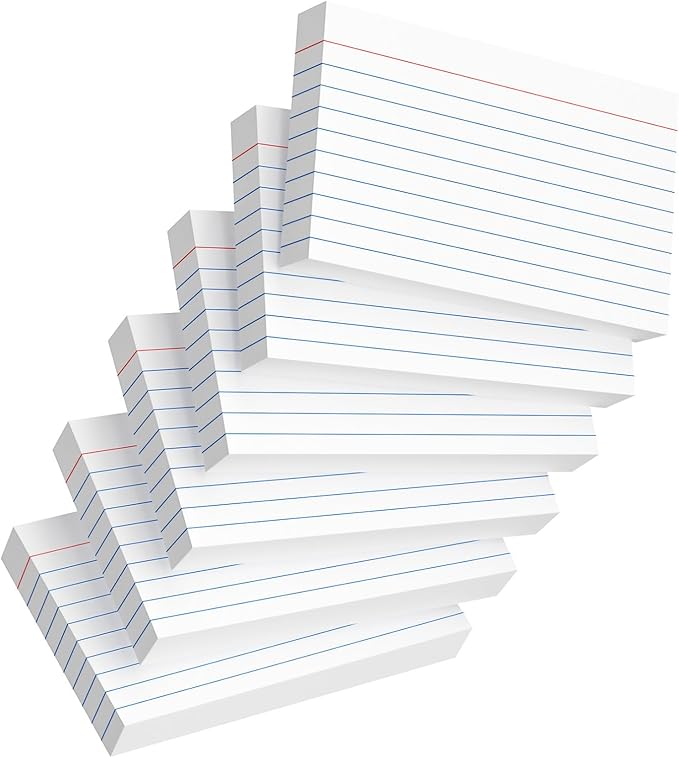 Index Cards 3x5 Inch, 300sheets, Flash Cards,Ruled Lined White Note Cards Paper For Studying, Schools Supplies, College, Office And Home Organization, Note Taking Supplies