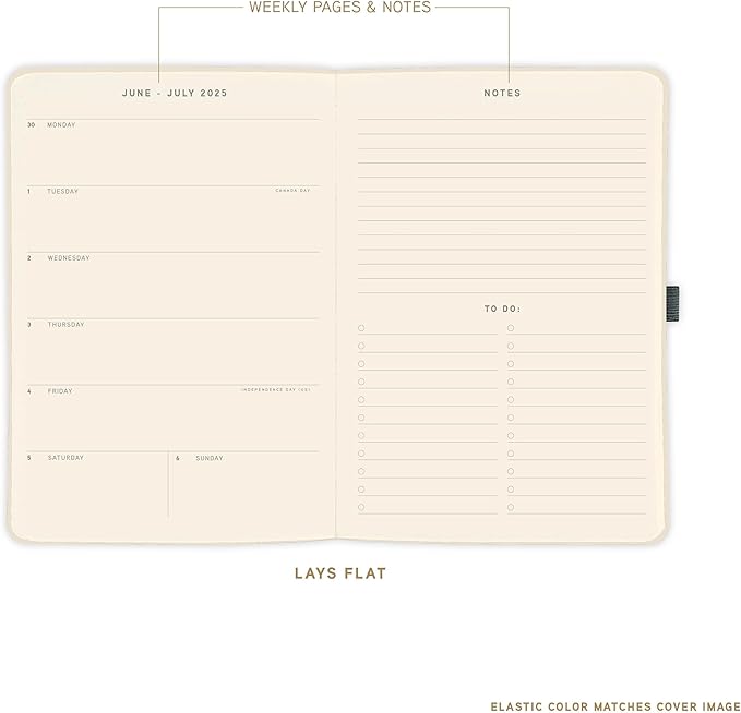 July 2025 – Dec. 2026 Planner by Graphique, Weekly and Monthly Planner, 18 Months Calendar, Olive, 6” x 8”