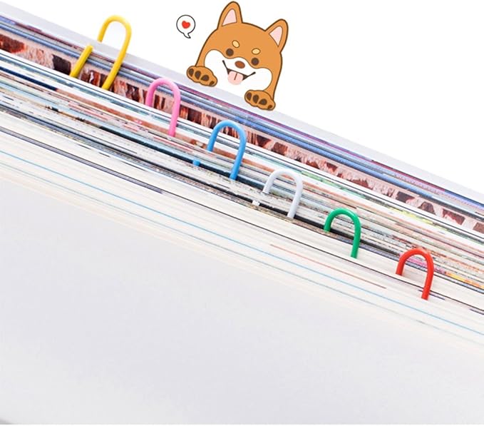 500 PCS Colored Paper Clips, Medium 33 mm/1.3Inch Assorted Paperclips Vinyl Coated Clips for Office School Personal (1.3Inch)