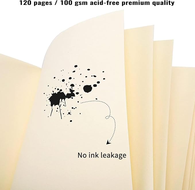 EOOUT 3pcs Blank Notebook, A5 Hardcover Sketchbook 120 Sheets 240 Pages Unlined Notebook, 100gsm Paper, 5.6 x 8.2in, Journal for Drawing, Art, Travelers Gifts, Students and Office Supplies
