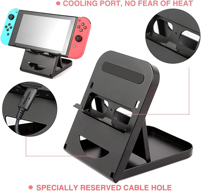 Nintendo Switch Stand/Switch LITE Stand,Foldable,Adjustable and Portable table play stand for N-switch console playing and charging,Compatible with ipad/ Mini/iPad Pro Air, smartphone and kindle