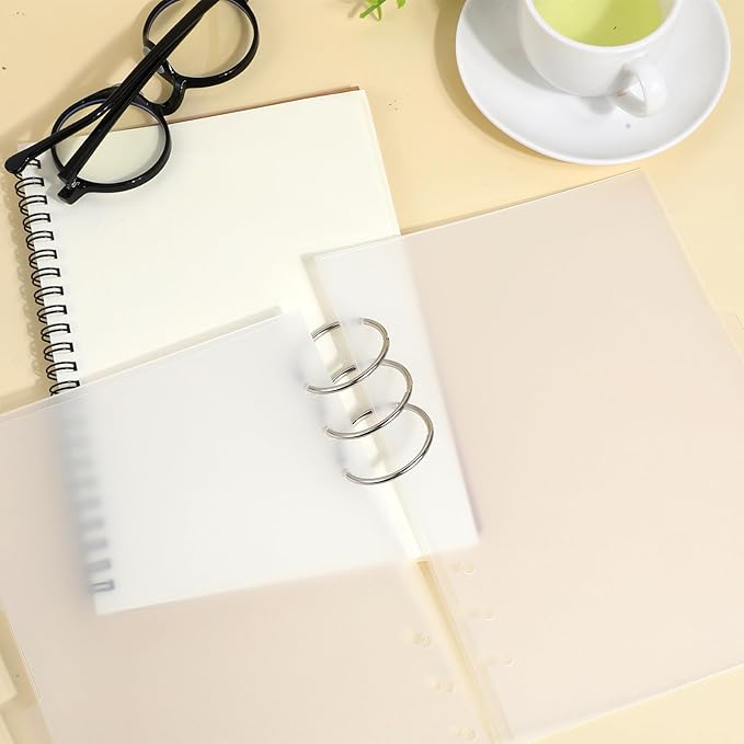 6 Pcs A5 Binder Dividers, 6 Holes Clear Binder Divider Index with Tabs Insertable Plastic Index Divider Sheets 6 Rings Planner Divider Index Page for Binder Notebook Journal Diary Memo Notepad