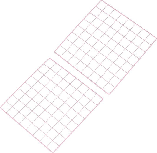 PATIKIL 16"x16" Wire Grid Panel, 2 Pack Board Photo Pictures Memo Display Grid Panels Hanging Organizer Wall Decorative Panel for Home Office Wedding, Pink