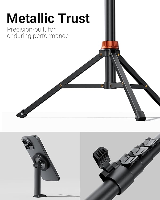 69" Magnetic Phone Tripod, Tripod for iPhone with Remote & Strong Magnetic Holder for Magsafe, Stable Cell Phone Tripod for Video Recording, Essential Tripod & Monopod Accessories for iPhone/Android