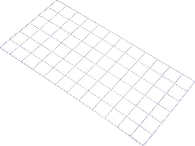PATIKIL 24"x12" Wire Grid Panel, 1 Pack Wall Grid Decorative Panels Board Photo Pictures Display Decor Hanging Organizer for Home Office, White