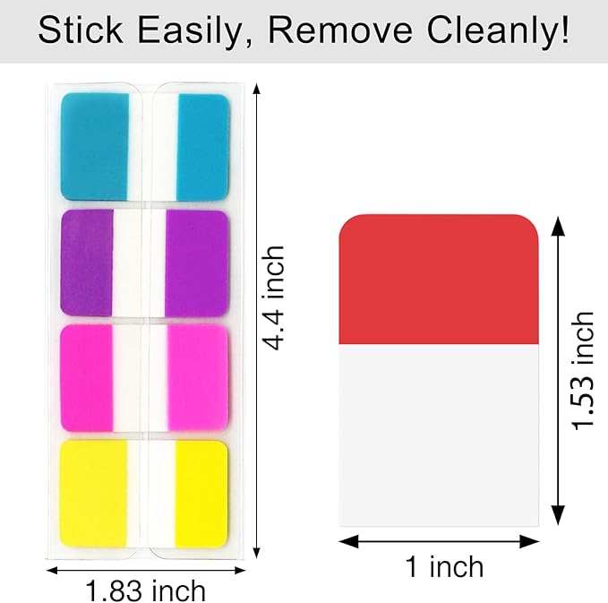 KICNIC Sticky Index Tabs 960 Pcs, 1 inch Divider Tabs Stick On, Page Marker Bookmark, Write Tab Flags Self Adhesive, 12 Dispensers, 20 Pcs/Color