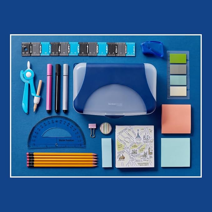 LockerMate by Bostitch Hard Pencil Case, Durable Plastic Pencil Box, Kid-Friendly Design