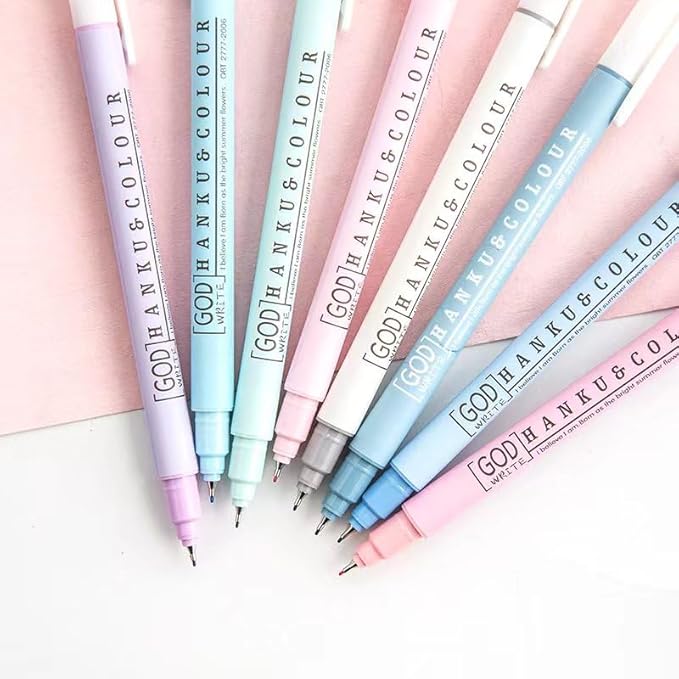Colored Fineliner Pens, 0.38mm Ultra Fine Tip Pens, 8 Colors Fine Point Pen, Bible Journaling Planner Micro Pens Set for Writing, Drawing, Note Taking, Bullet Journaling