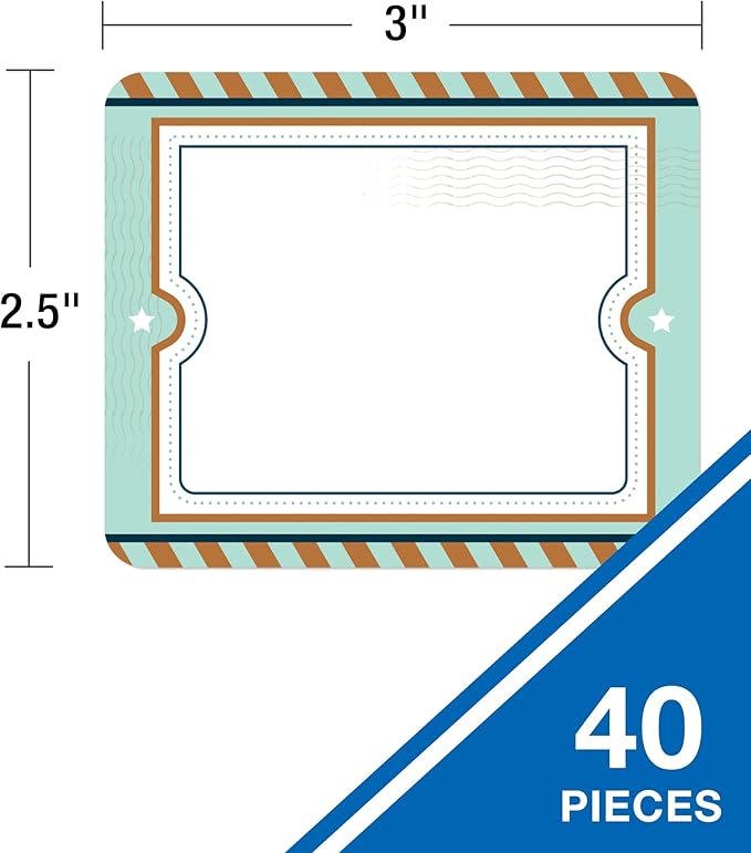 Carson Dellosa Let's Explore 40PC Name Tags, Retro Nametags for Daycare Labels, Locker Organization, Hello My Name is Stickers, Back to School Decor, Classroom Essentials and Teacher Supplies