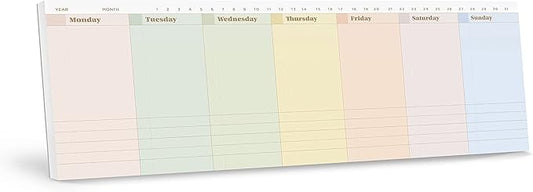 Oriday Weekly Calendar Planner Notepad Tear Off Pad (Rainbow) - Daily, Weekly Planning pads