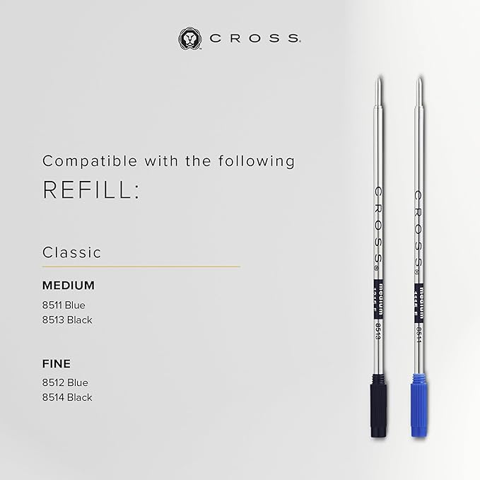 Cross Classic Century Refillable Ballpoint Pen Presented in a Luxury Gift Box - Medium Point, Black Ink, Titanium Gray Micro-knurl