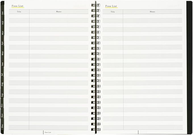 Maruman MNEMOSYNE Monthly Diary 2025, Monthly Planner with Tabs, 8.27 x 5.83 Inches (A5), 1 ea (MND283-25)