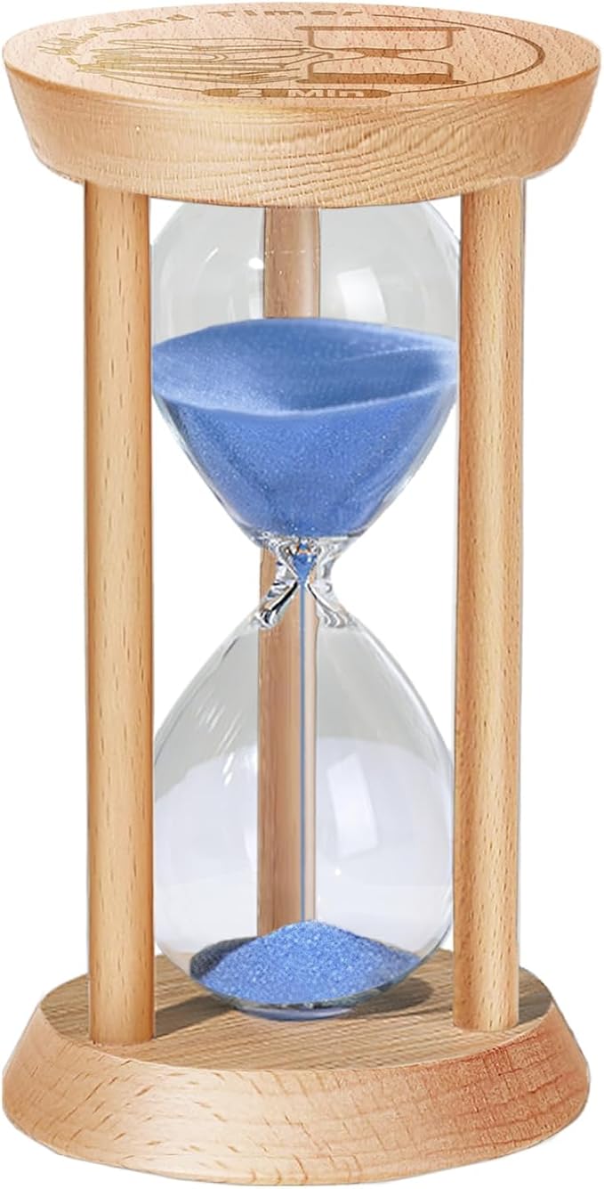 SuLiao Wooden Sand Timer 2 Minute Hourglass, Wood Blue Sand Clock, Small Watch 2 Min Timer, Reloj De Arena, Office, Decorative, Game, Classroom Hour Glass Sandglass for Home