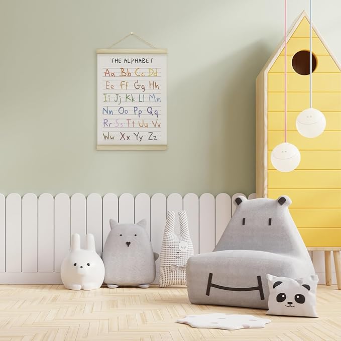 Zyoge Alphabet Poster Hanger Frame, Educational Learning Poster Frames Artwork Canvas Wall Art Prints, ABC Alphabet Wall Decor Art Prints Hanging For Nursery Playroom Classroom 12x16 Inch - 28