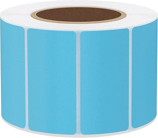Hybsk 2x1 inch Color Direct Thermal Labels for Shipping, Barcodes, Address, Compatible with Rollo Label Printer & Zebra Desktop Printers (2"x1",Light Blue)
