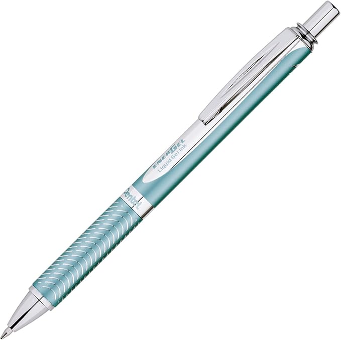 Pentel EnerGel Alloy RT Premium Liquid Gel Pen, (0.7mm), Medium Line, Aquamarine Barrel, Black Ink, 1 Pack (BL407LSBPA)