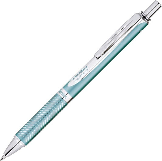 Pentel EnerGel Alloy RT Premium Liquid Gel Pen, (0.7mm), Medium Line, Aquamarine Barrel, Black Ink, 1 Pack (BL407LSBPA)