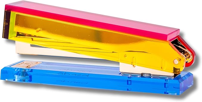 ban.do Cute Acrylic Stapler, Fun/Unique/Colorful Desk Accessories for Work/Office, Colorblock
