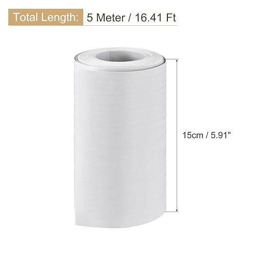 uxcell Wood Grain Tape, 5.91" x16 Ft Wall Paper Border Sticker Self-Adhesive Wood Grain Repair Patch with Scraper for Wall Corner Table Door Sofa Furniture Home Decor (White)