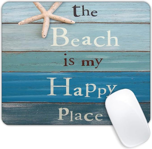 Beach Inspirational Quote on Wood Mouse pad Customized Mousepad Non-Slip Rubber Base Mouse Pads for Computers Laptop Office Desk Accessories Mouse pad