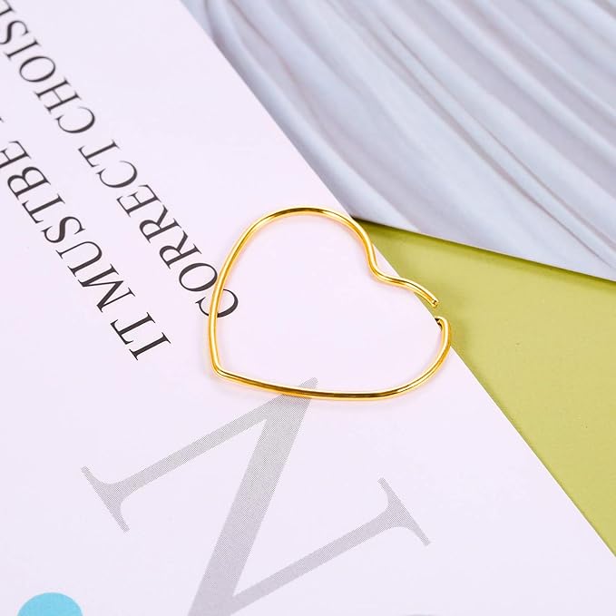 Jetec 100 Pcs Mini Paper Clips Small Cute Fancy Shaped Stainless Steel Metal Bookmarks Bulk for Office Stationery School Supplies Document Note Sorting Wedding Decoration(Heart Shaped,Gold)