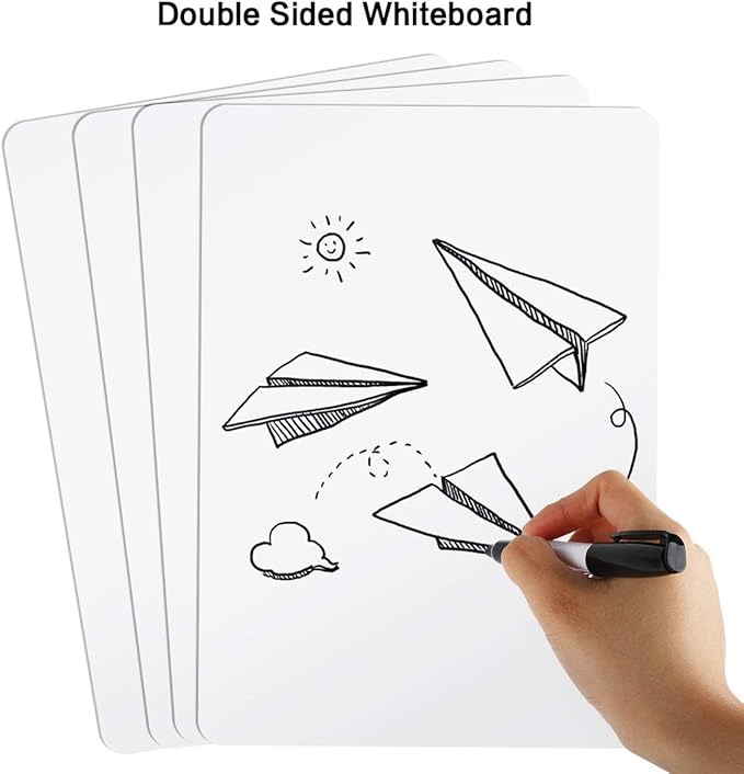 Dry Erase Lapboards, HERKKA 32 Pack Double Sided Dry Erase Lap Boards 9 x 12.5 Inch, 32 Markers, 32 Erasers, Small Dry Erase Boards for Students Classroom Teacher Supplies
