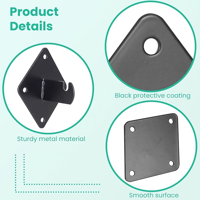 15 Pcs Gridwall Mount Brackets with Screws,Metal Grid Panel Wall Mount Bracket,Grid Wall Accessory for Grid Panels Warehouse Office Cloakroom Retail Display Wall