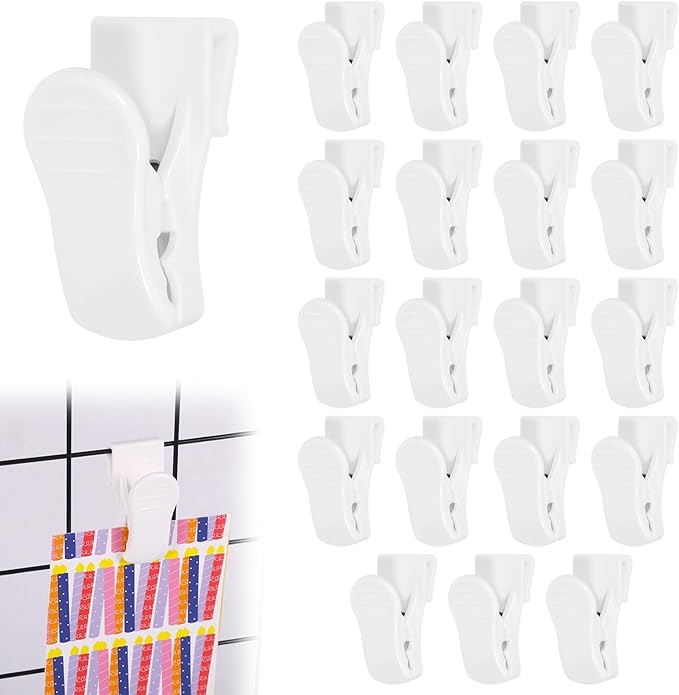 20 Pcs Grid Wall Hooks Clips, Gridwall Accessories Hanging Display Oil Painting Sign Panel Wall Wire Rack Clips for Retail, Art Exhibition and Workspace Organization Displays and Storage