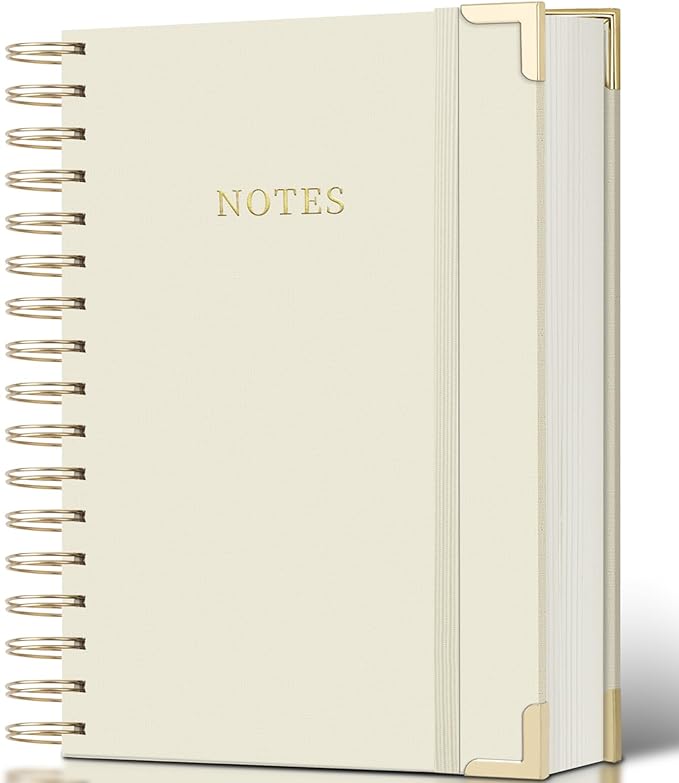 Spiral Notebook Journal, 328 Pages Linen Hardcover College Ruled Notebook, Lined Thick Journals for Women Men, B5 Thick Spiral Journal for Writing, 100GSM Paper, Cute Notebooks for Work School