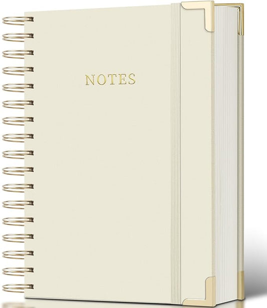 Spiral Notebook Journal, 328 Pages Linen Hardcover College Ruled Notebook, Lined Thick Journals for Women Men, B5 Thick Spiral Journal for Writing, 100GSM Paper, Cute Notebooks for Work School