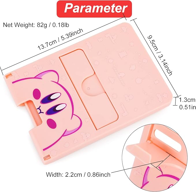 Tscope Cute Switch Stand for Nintendo, Pink Kawaii Anime Holder Bracket, Adjustable Foldable Portable Compact Play Stand for Lite OLED