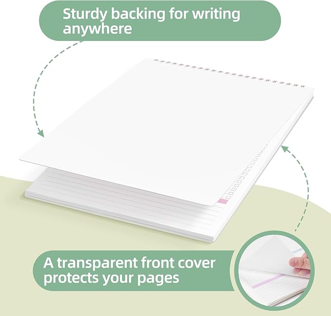 To Do List Notepad Undated, Daily To Do List Notebook (8.5"x 11") Spiral Daily Task Hourly Schedule Planning Pad with Checklist Suitable for Office, Home and School 104 Pages