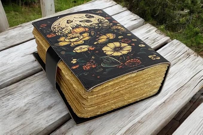 SH SHIFAA HANDICRAFT Fox Leather Journal Book of Shadows Notebook Handmade Daily Notepads for Men & Women Blank Paper 7x5 Inches - Best Gift for Art Sketchbook & Notebook (Fox Print 400 Pages)