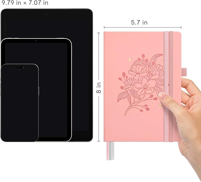 &And Per Se Lined Journal Notebook for Women&Men with Pattern, 365 Pages, 5.7'' x 8'' 100GSM Thick Paper, A5 Journals for Writing, Valentine's Day Gift Journal for Her (Blush)