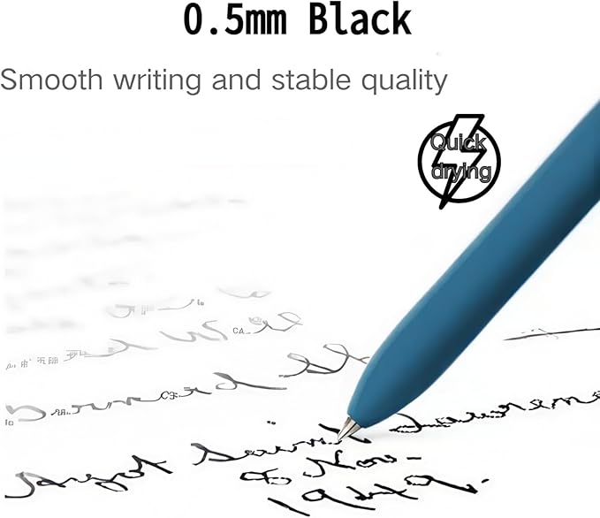 Gel Pens, 5PCS 0.5mm Fine Point Smooth Writing Black Ink Pens, Retractable Vintage Series Cute Pens for Journaling, Note Taking, Office and School Supplies, Perfect for Women and Men