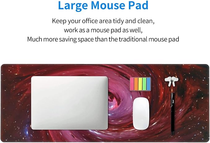 Universe Outer Space Galaxy XL Large Mouse Pad with Stitched Edges Long Non-Slip Rubber Base Mousepad Laptop Keyboard Mat Desk Pad for Office Home Desk Decor, 31.5" X 11.8"