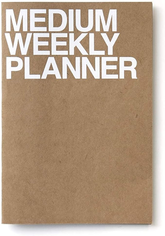 JSTORY Medium Weekly Planner Lays Flat Undated Year Round Flexible Cover One Size Kraft