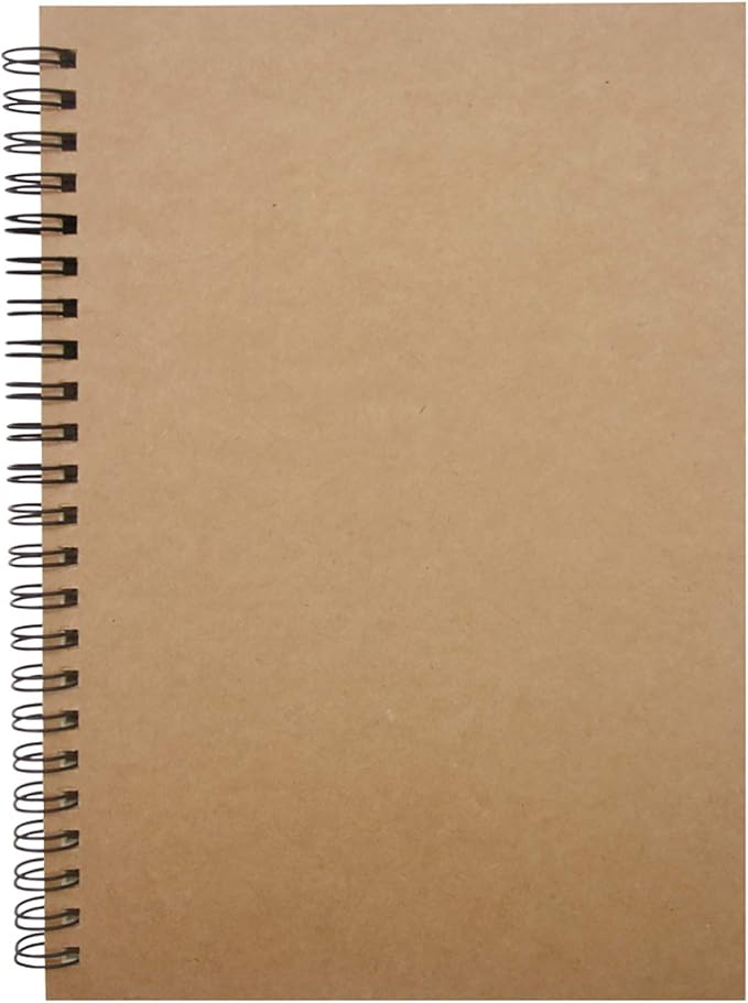 YYaaloa 4pcs A5 Ruled Spiral Notebooks Journals Sketch Books Brown Soft Cover 120 Pages 5.7" x 8.3" Cream colored paper (A5 Lined Brown-4pcs)