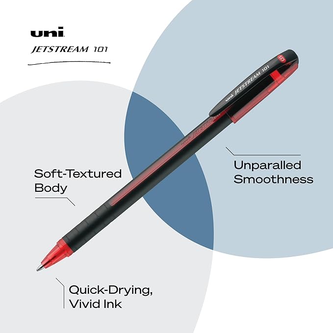 uniball Jetstream 101 Ballpoint Pen, Medium Point (1.0mm), Red