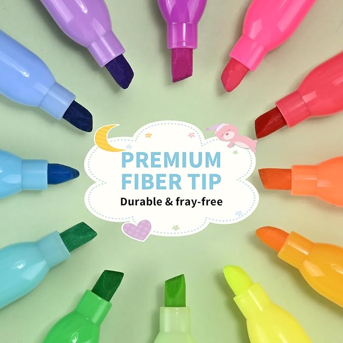 Highlighters Assorted Colors Set, 12 Pack, Chisel Tip Bright Colors, Dry Quickly Colored Highlighters for Journaling, Study Notes, School Office Supplies