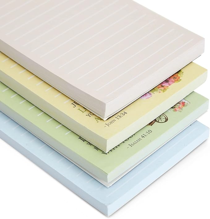 Juvale Fridge Magnets Christian Notepads - 2.75 x 6.25 In, Multicolor, 12-Pack - To-Do & Grocery List Notepad - Religious Gifts