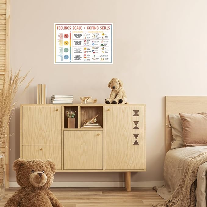 uoyien Feelings Chart For Kids Mental Health Posters Help Students Understand Emotions Poster Calming Corner Special Education Classroom Decor Prints School Classroom Supplies Unframed 16x24in