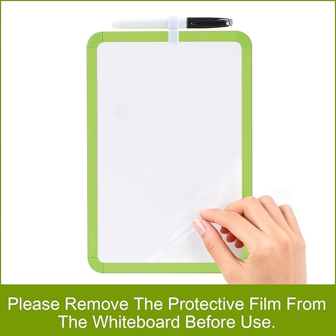 MXG 8x12 Inch Green Portable Dry Erase Board, Double Sided Small White Board with Magnetic Accessories, Handheld Whiteboard for Desk, Fridge, Wall, Includes Pen, Eraser & Pen Holder