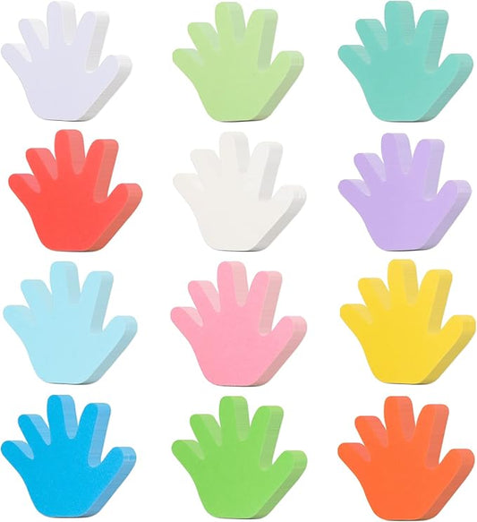 144 Pieces Hand Cutouts Paper Hand Shape Cut-Outs Assorted Color Handprint Shape Cutouts Blank Creative Paper Cutouts for Kids DIY Craft Art Project Home School Classroom Decorations