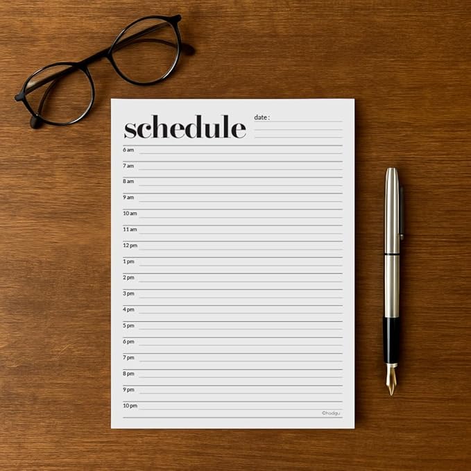 Daily Planner Notepad, Daily Schedule Pad, Tear-Off, A5 Size (5.8" x 8.3") To Do List Notepad, Productivity Planner for Work and Study, Premium Thick Paper with Cardboard Back Support by Hadigu.