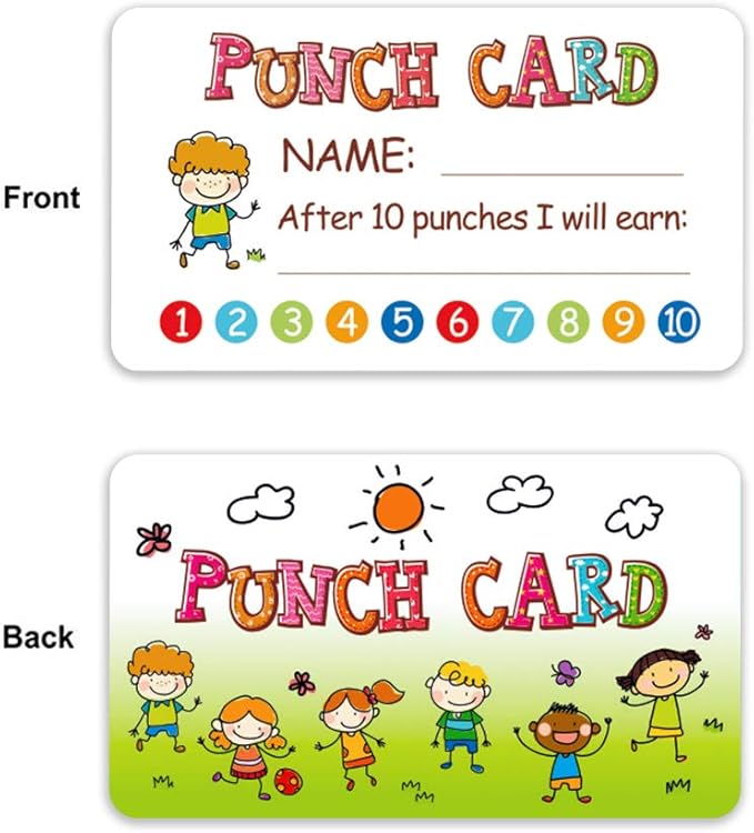 Punch Card, 100pcs Reward Incentive Card for Teacher, Behavior Chart for Kids, Homeschool Classroom Supplies for Motivation