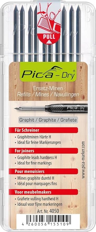 Pica Dry – Pack of 10 Graphite H Leads (with Blister Pack)